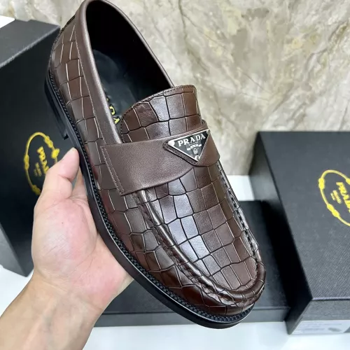Replica Prada Leather Shoes For Men #1319329 $155.00 USD for Wholesale
