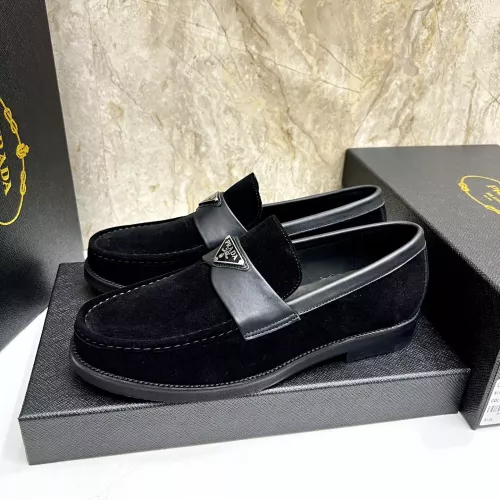 Wholesale Prada Leather Shoes For Men #1319335 $155.00 USD, Wholesale Quality Replica Prada Leather Shoes