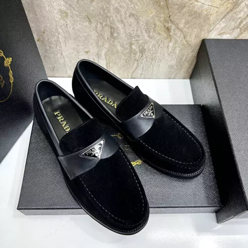 Replica Prada Leather Shoes For Men #1319335 $155.00 USD for Wholesale