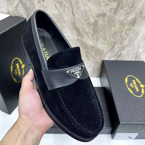 Replica Prada Leather Shoes For Men #1319335 $155.00 USD for Wholesale
