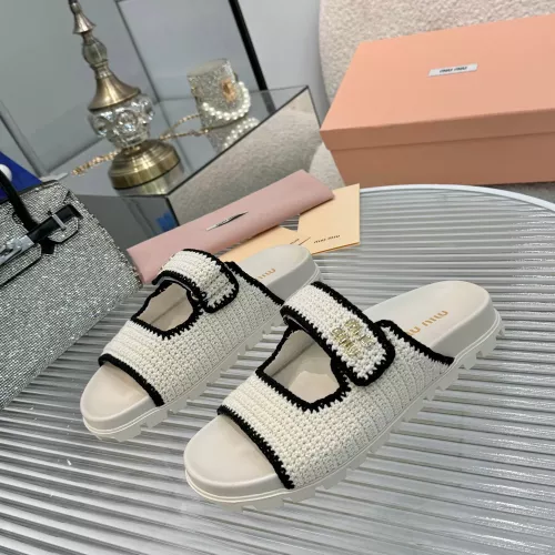 Wholesale MIU MIU Slippers For Women #1320327 $92.00 USD, Wholesale Quality Replica MIU MIU Slippers