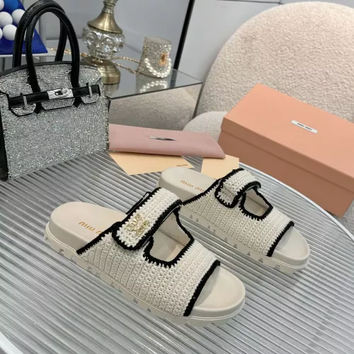 Replica MIU MIU Slippers For Women #1320327 $92.00 USD for Wholesale