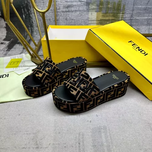 Wholesale Fendi Slippers For Women #1320470 $85.00 USD, Wholesale Quality Replica Fendi Slippers