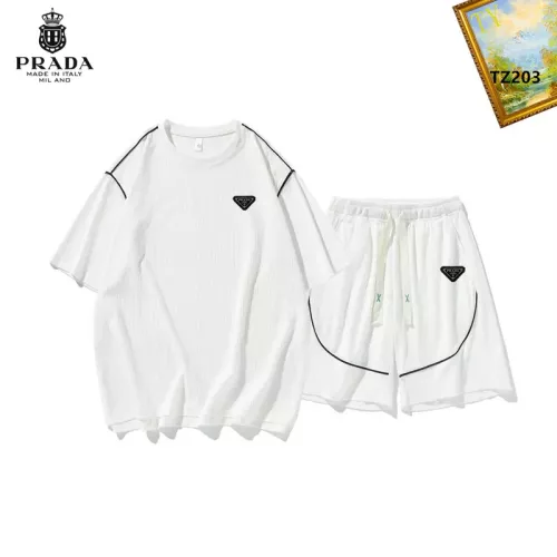 Wholesale Prada Tracksuits Short Sleeved For Men #1323647 $48.00 USD, Wholesale Quality Replica Prada Tracksuits