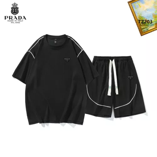 Wholesale Prada Tracksuits Short Sleeved For Men #1323650 $48.00 USD, Wholesale Quality Replica Prada Tracksuits