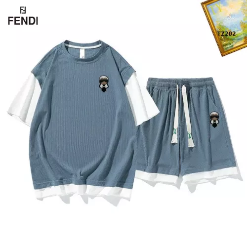 Wholesale Fendi Tracksuits Short Sleeved For Men #1323661 $48.00 USD, Wholesale Quality Replica Fendi Tracksuits