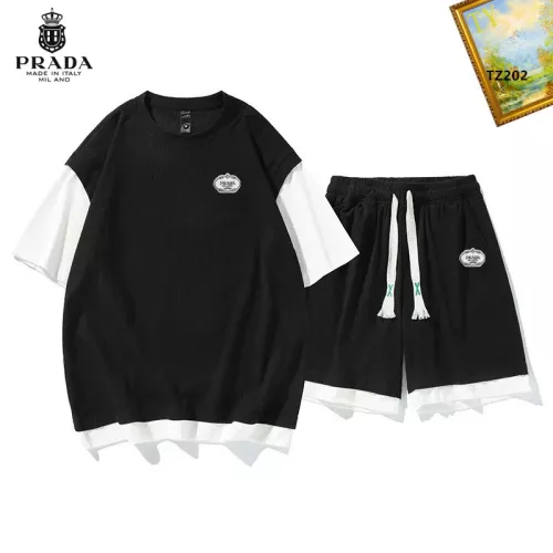 Wholesale Prada Tracksuits Short Sleeved For Men #1323673 $48.00 USD, Wholesale Quality Replica Prada Tracksuits