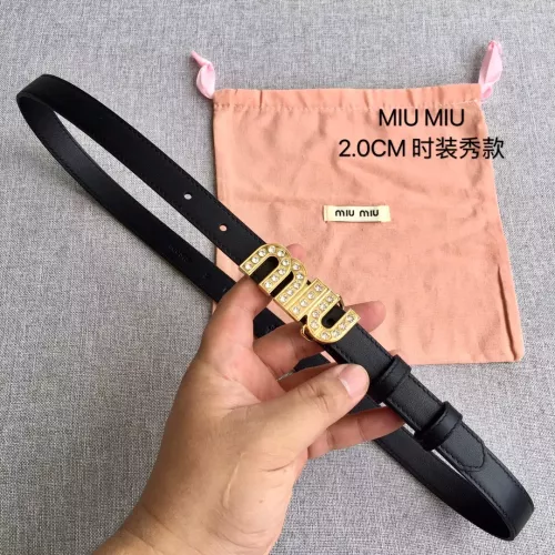 Wholesale MIU MIU AAA Quality Belts In 2.0cm For Women #1328582 $52.00 USD, Wholesale Quality Replica MIU MIU AAA Quality Belts