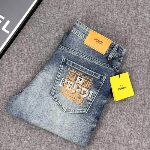 Wholesale Fendi Jeans For Men #1329103 $100.00 USD, Wholesale Quality Replica Fendi Jeans