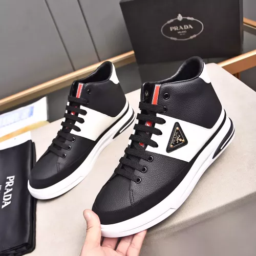 Wholesale Prada High Top Shoes For Men #1329666 $85.00 USD, Wholesale Quality Replica Prada High Top Shoes