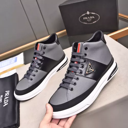 Wholesale Prada High Top Shoes For Men #1329667 $85.00 USD, Wholesale Quality Replica Prada High Top Shoes