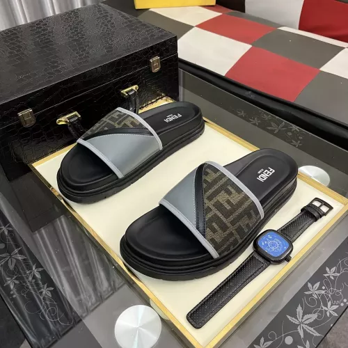 Wholesale Fendi Slippers For Men #1329926 $60.00 USD, Wholesale Quality Replica Fendi Slippers
