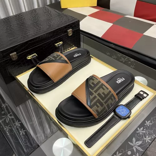 Wholesale Fendi Slippers For Men #1329927 $60.00 USD, Wholesale Quality Replica Fendi Slippers