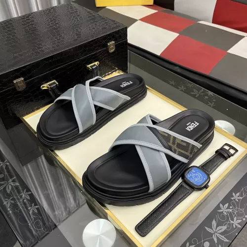 Wholesale Fendi Slippers For Men #1329934 $60.00 USD, Wholesale Quality Replica Fendi Slippers