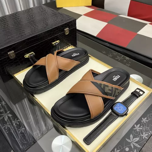 Wholesale Fendi Slippers For Men #1329935 $60.00 USD, Wholesale Quality Replica Fendi Slippers