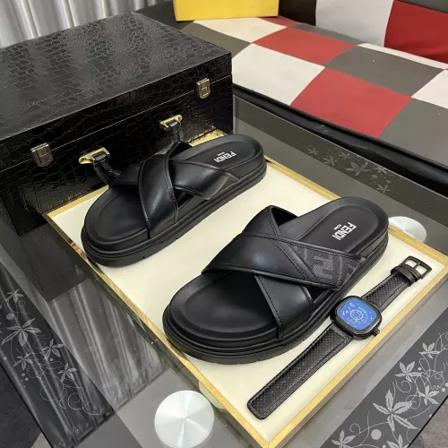 Wholesale Fendi Slippers For Men #1329936 $60.00 USD, Wholesale Quality Replica Fendi Slippers