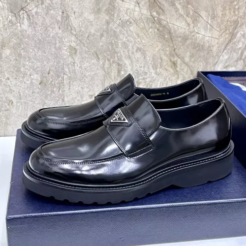 Wholesale Prada Leather Shoes For Men #1330237 $155.00 USD, Wholesale Quality Replica Prada Leather Shoes