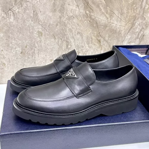 Wholesale Prada Leather Shoes For Men #1330238 $155.00 USD, Wholesale Quality Replica Prada Leather Shoes