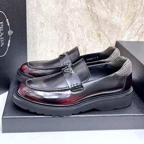 Wholesale Prada Leather Shoes For Men #1330379 $155.00 USD, Wholesale Quality Replica Prada Leather Shoes