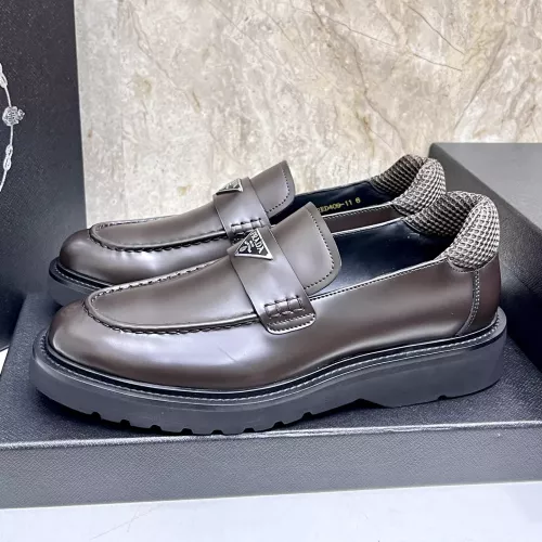 Wholesale Prada Leather Shoes For Men #1330380 $155.00 USD, Wholesale Quality Replica Prada Leather Shoes