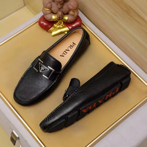 Wholesale Prada Leather Shoes For Men #1330818 $76.00 USD, Wholesale Quality Replica Prada Leather Shoes