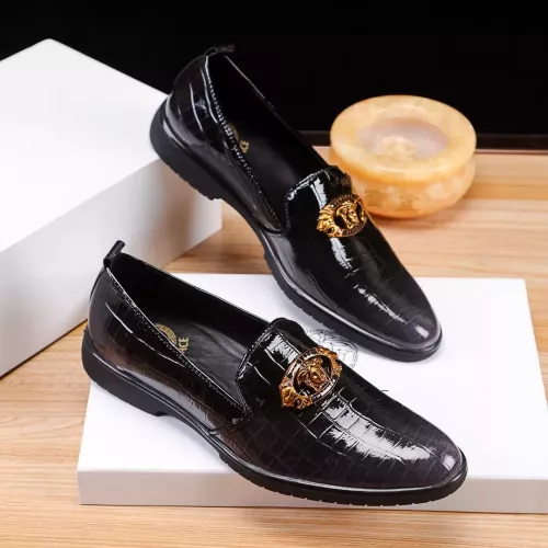Wholesale Versace Leather Shoes For Men #1331253 $85.00 USD, Wholesale Quality Replica Versace Leather Shoes