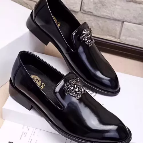 Wholesale Versace Leather Shoes For Men #1331266 $85.00 USD, Wholesale Quality Replica Versace Leather Shoes