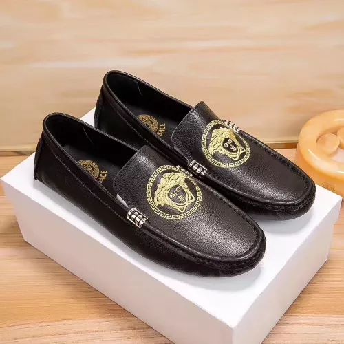 Wholesale Versace Leather Shoes For Men #1331267 $76.00 USD, Wholesale Quality Replica Versace Leather Shoes