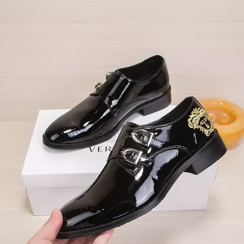 Wholesale Versace Leather Shoes For Men #1331282 $85.00 USD, Wholesale Quality Replica Versace Leather Shoes