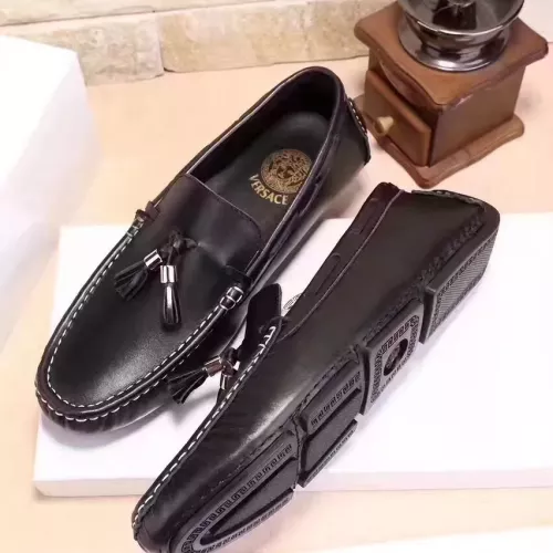 Wholesale Versace Leather Shoes For Men #1331287 $76.00 USD, Wholesale Quality Replica Versace Leather Shoes