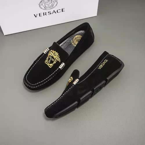 Wholesale Versace Leather Shoes For Men #1331292 $76.00 USD, Wholesale Quality Replica Versace Leather Shoes