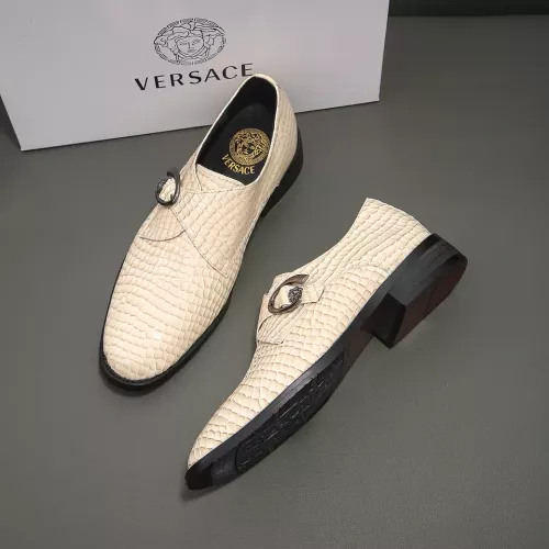 Wholesale Versace Leather Shoes For Men #1331304 $85.00 USD, Wholesale Quality Replica Versace Leather Shoes
