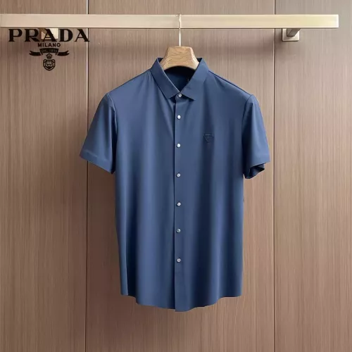 Wholesale Prada Shirts Short Sleeved For Men #1333428 $52.00 USD, Wholesale Quality Replica Prada Shirts