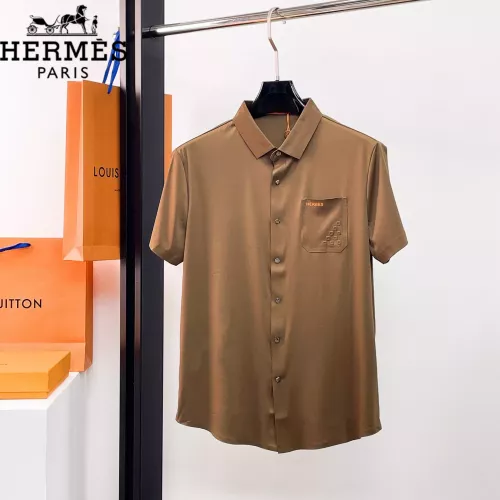 Wholesale Hermes Shirts Short Sleeved For Men #1333501 $52.00 USD, Wholesale Quality Replica Hermes Shirts