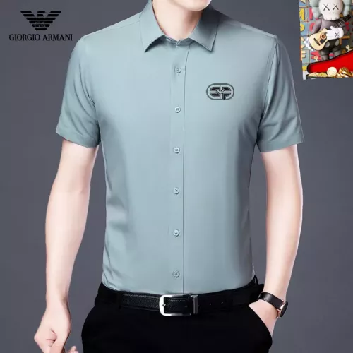 Wholesale Armani Shirts Short Sleeved For Unisex #1334197 $38.00 USD, Wholesale Quality Replica Armani Shirts