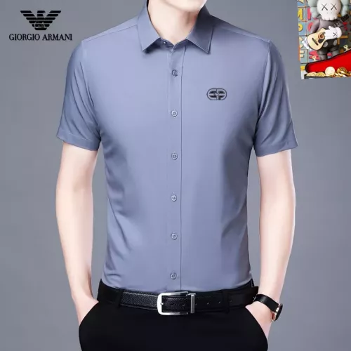 Wholesale Armani Shirts Short Sleeved For Unisex #1334198 $38.00 USD, Wholesale Quality Replica Armani Shirts