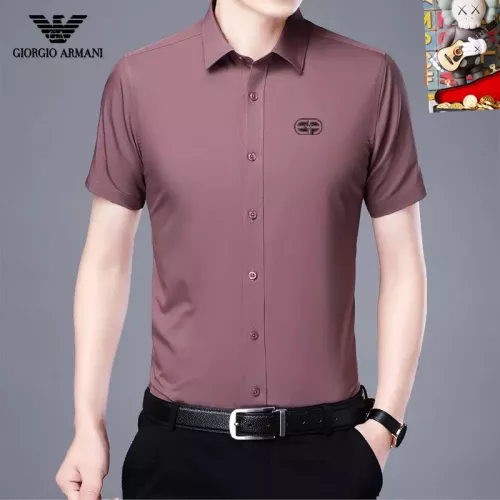 Wholesale Armani Shirts Short Sleeved For Unisex #1334199 $38.00 USD, Wholesale Quality Replica Armani Shirts