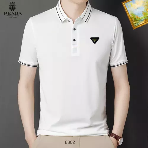 Wholesale Prada T-Shirts Short Sleeved For Men #1334467 $34.00 USD, Wholesale Quality Replica Prada T-Shirts