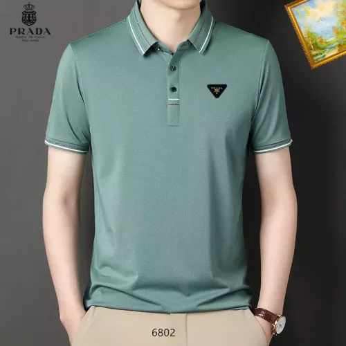 Wholesale Prada T-Shirts Short Sleeved For Men #1334469 $34.00 USD, Wholesale Quality Replica Prada T-Shirts