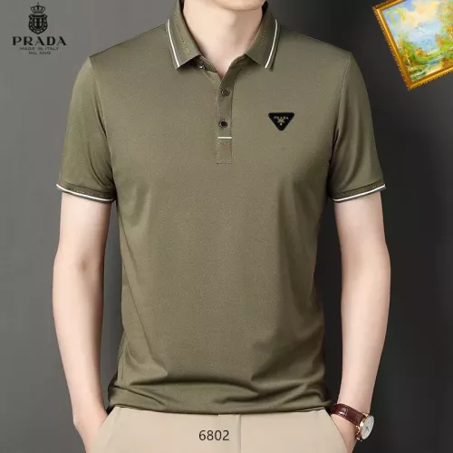 Wholesale Prada T-Shirts Short Sleeved For Men #1334470 $34.00 USD, Wholesale Quality Replica Prada T-Shirts