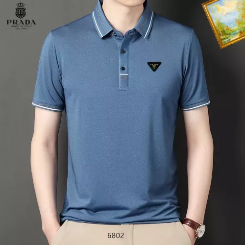 Wholesale Prada T-Shirts Short Sleeved For Men #1334471 $34.00 USD, Wholesale Quality Replica Prada T-Shirts