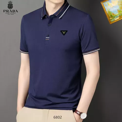 Wholesale Prada T-Shirts Short Sleeved For Men #1334472 $34.00 USD, Wholesale Quality Replica Prada T-Shirts