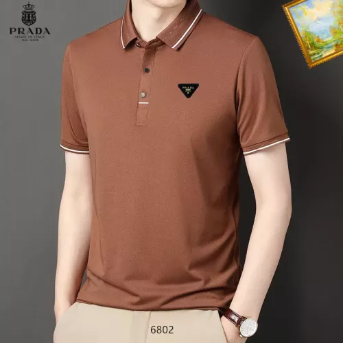 Wholesale Prada T-Shirts Short Sleeved For Men #1334473 $34.00 USD, Wholesale Quality Replica Prada T-Shirts