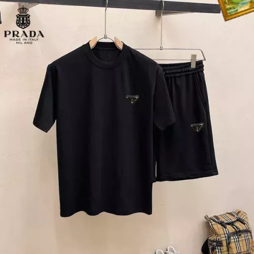 Wholesale Prada Tracksuits Short Sleeved For Men #1334686 $48.00 USD, Wholesale Quality Replica Prada Tracksuits