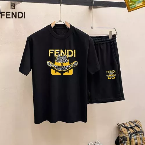 Wholesale Fendi Tracksuits Short Sleeved For Men #1334699 $48.00 USD, Wholesale Quality Replica Fendi Tracksuits