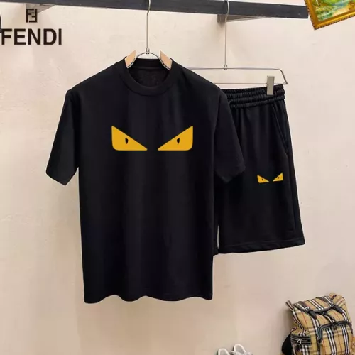 Wholesale Fendi Tracksuits Short Sleeved For Men #1334711 $48.00 USD, Wholesale Quality Replica Fendi Tracksuits