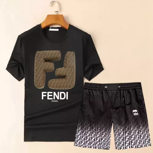Wholesale Fendi Tracksuits Short Sleeved For Men #1335115 $68.00 USD, Wholesale Quality Replica Fendi Tracksuits
