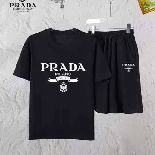 Wholesale Prada Tracksuits Short Sleeved For Men #1336100 $48.00 USD, Wholesale Quality Replica Prada Tracksuits