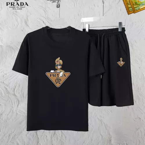 Wholesale Prada Tracksuits Short Sleeved For Men #1336101 $48.00 USD, Wholesale Quality Replica Prada Tracksuits