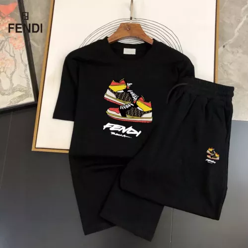 Wholesale Fendi Tracksuits Short Sleeved For Men #1336127 $48.00 USD, Wholesale Quality Replica Fendi Tracksuits